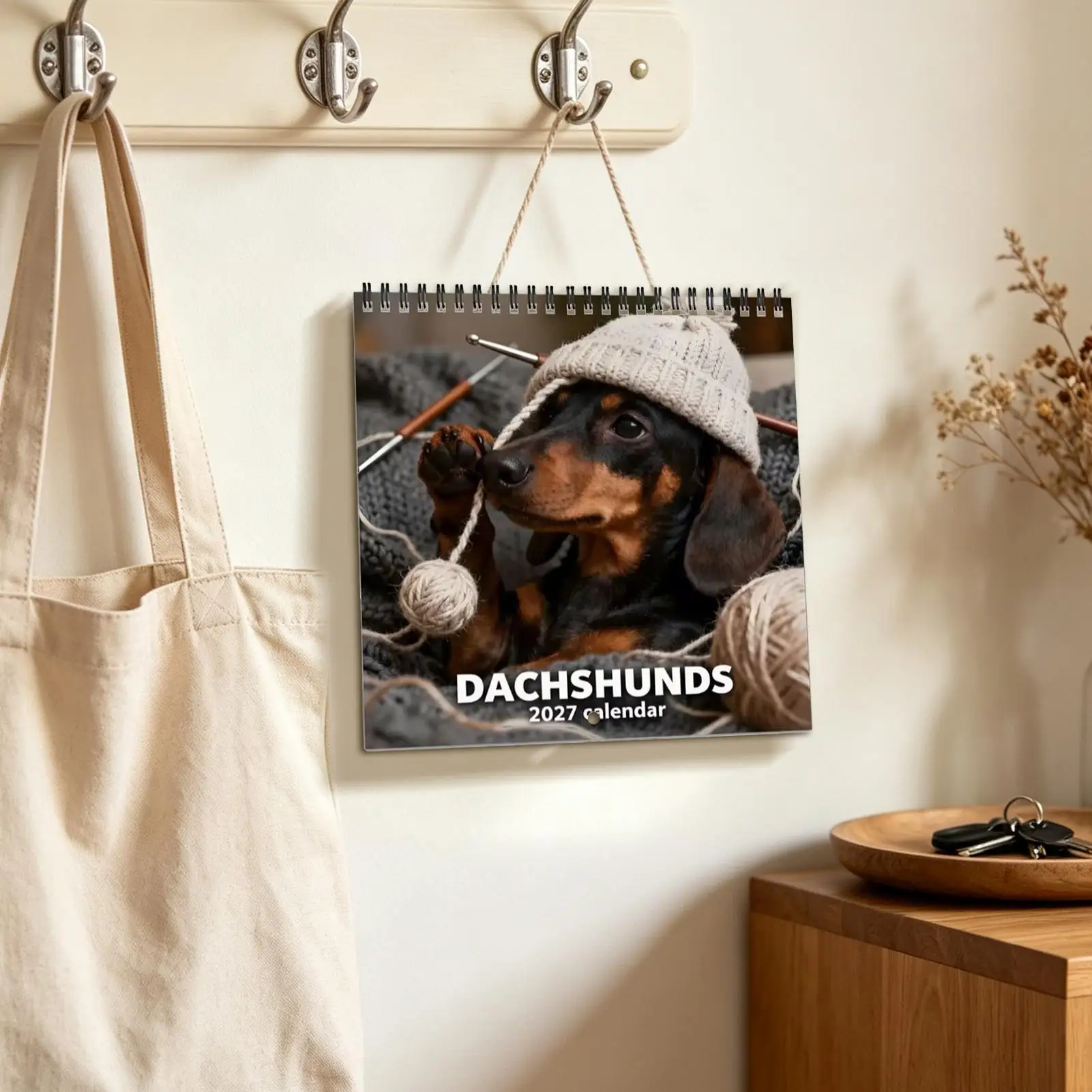 Cute Wall Calendar Daily Note Taking Planner With Writing Area 2027 Animal Calendar For Appointment Office Home Decor Living