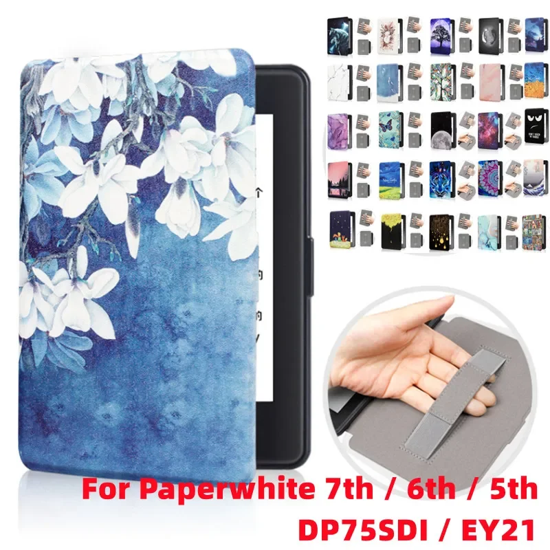 Cute Print Magnatic Case for Kindle Paperwhite 1 2 3 DP75SDI EY21 5th 6th 7th Generation Ebook Smart Cover Funda Auto Wake Sleep