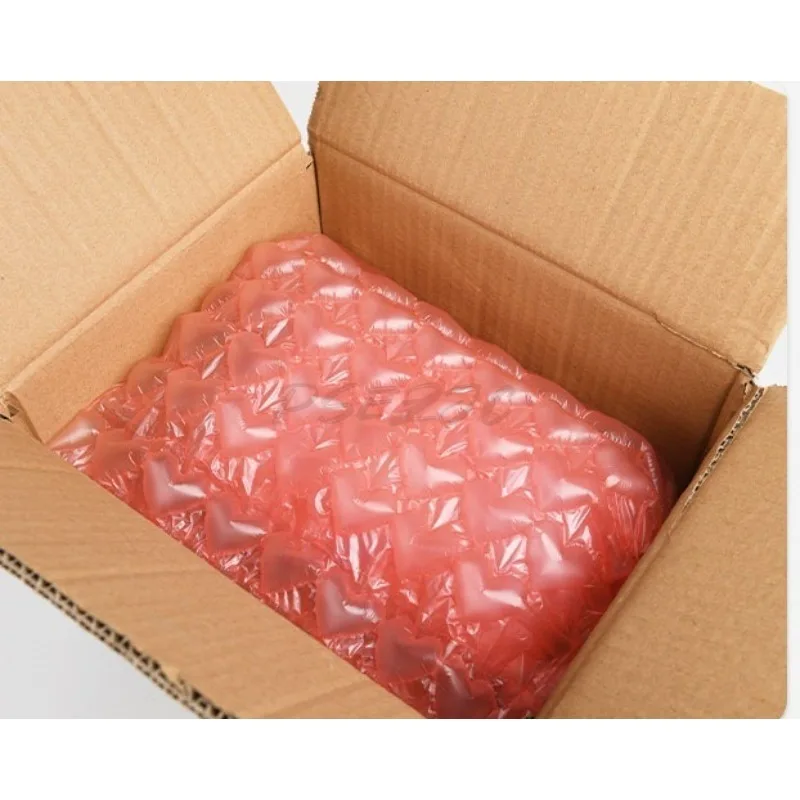 Huluフィルム衝突防止包装緩衝材落下防止エアクッションフィルムピンクハート型充填バブルフィルム