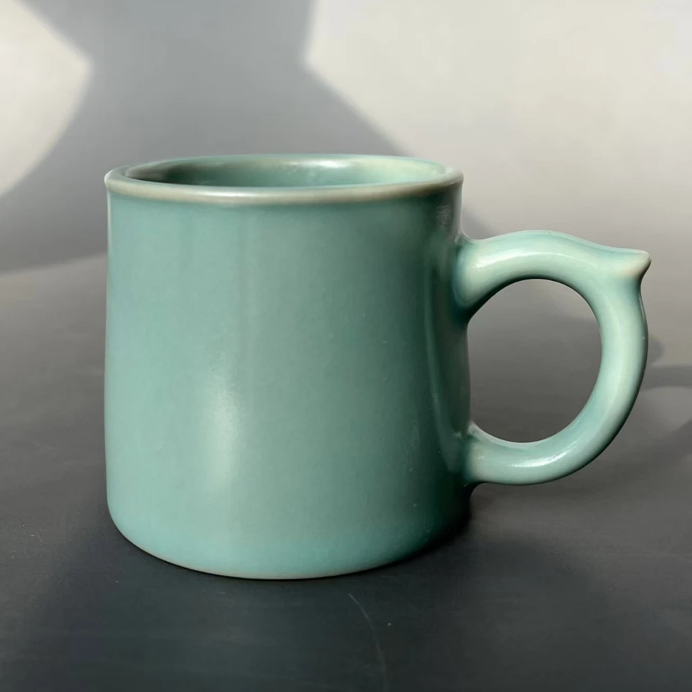 Ru Porcelain Genuine Antique Glaze Mug Coffee Cup Handmade Nail Support Firing Tea Set