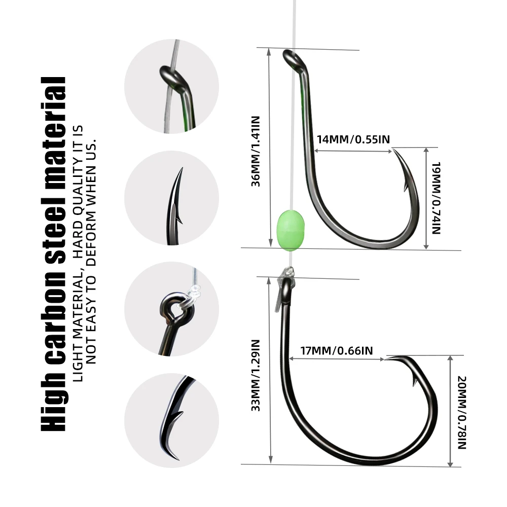 ZYZHE 1/3 Stück Meeresangel-Rigs Pulley-Rigs mit Doppel-Schwimmer zum Weitwurf, Surf-Angelköder-Rigs, Angelvorfach – Detail 3