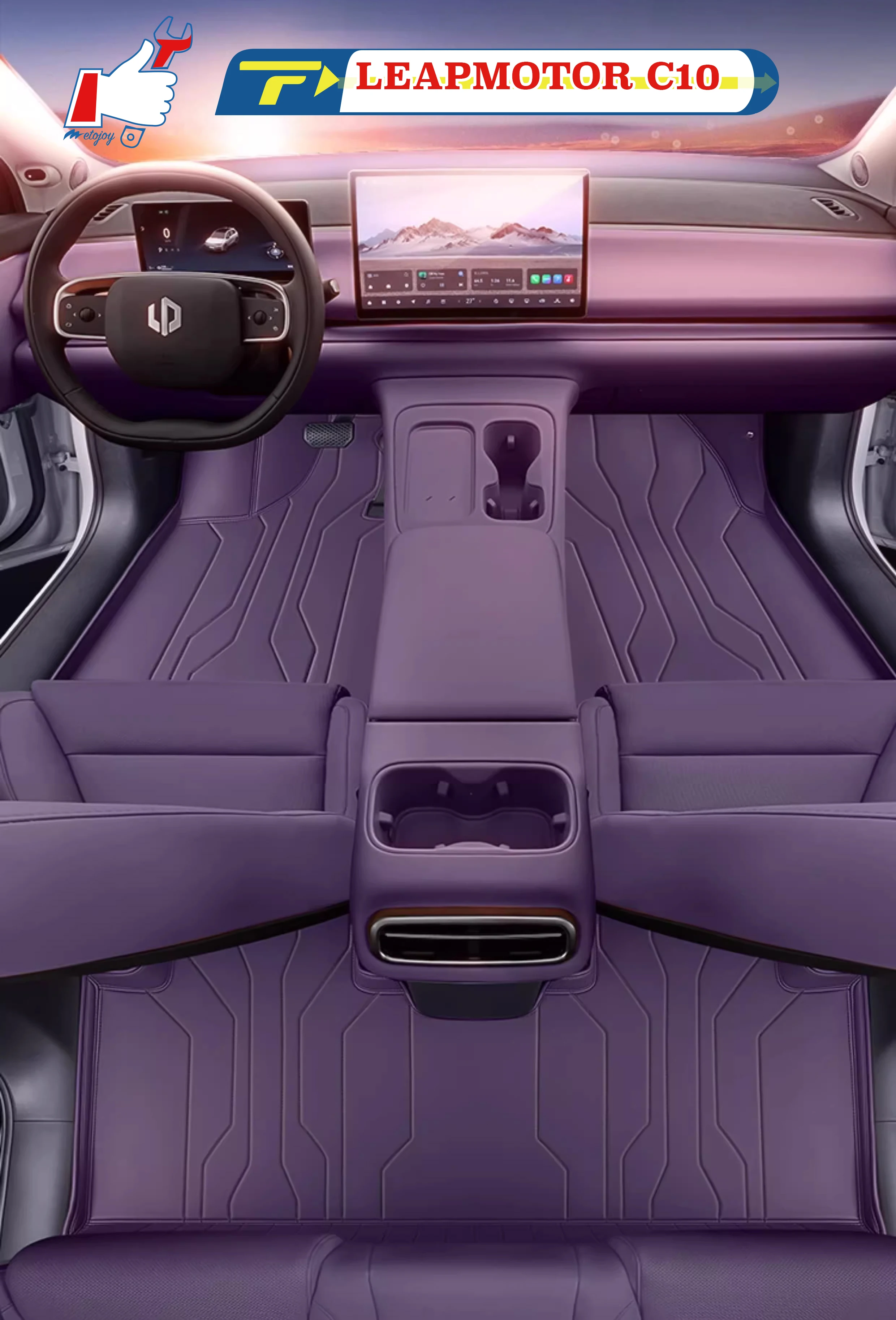 

Автомобильный коврик с левым рулем для LEAPMOTOR C10 2024-2026, коврик для ног с полным солнцем, напольный коврик, напольный ковер, водонепроницаемый коврик