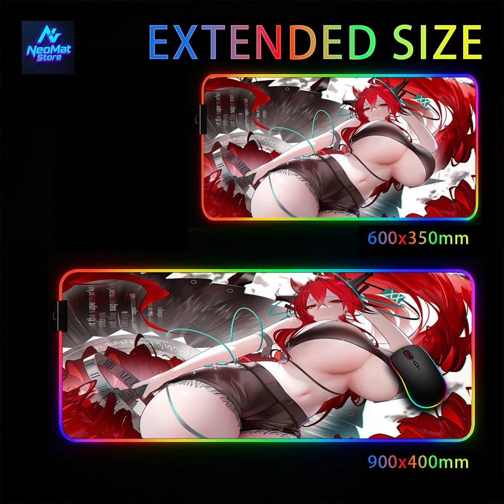 Large Breasts Mouse Pad with Backlight Rgb Mousepad Sexy Hentai Mouse Pads Glow Led Mat Naked Girls Mouse Pads with Lightings