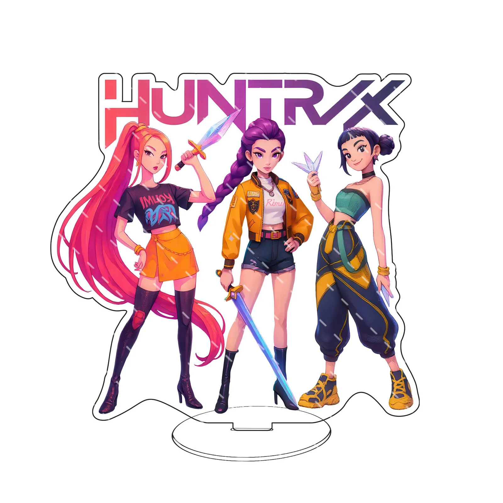 Anime KPop Demon Hunters Supporto acrilico Decorazioni per il desktop Cartoon Anime Figure Rumi Mira Zoey Sussy Dolls Fans Gift