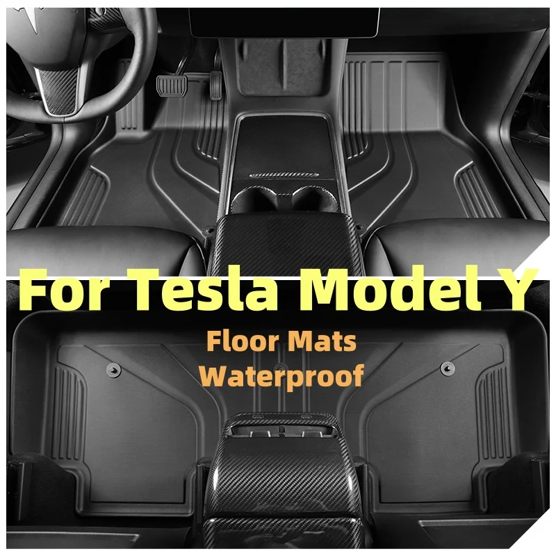 

For New Tesla 2024 Highland Model 3 Whole TPE Floor Mats Waterproof Anti-Slip Mat Foot Pads Rear Trunk Mat Car Accessorie