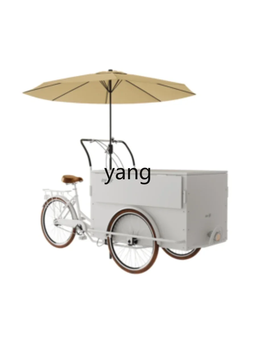 Yjq mobile coffee reverse bike multi-functional sale decorative stall outdoor milk tea ice cream tricycle