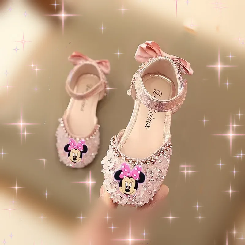 

Disney Summer Girls Baby Princess Dance Shoes Mickey Mouse Girls Toddler shoes Children Soft Sole Sandals minnie Beach shoes