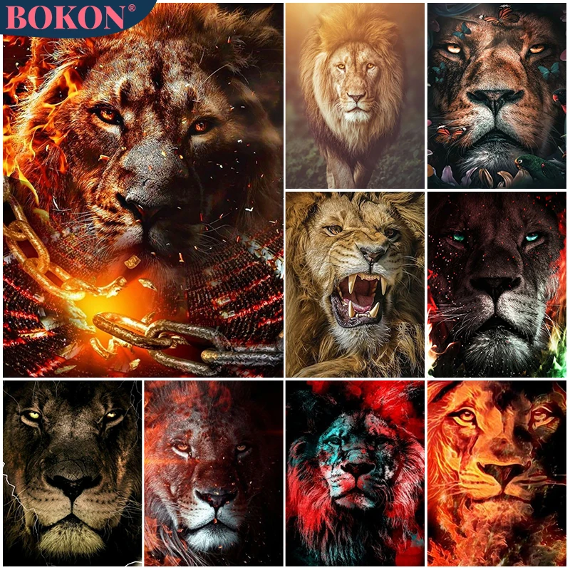 

5D Diamond Painting Animal Lion Diamond Embroidery Animal Color Painting Art Diamond Painting DIY Diamond Mosaic Home Decoration