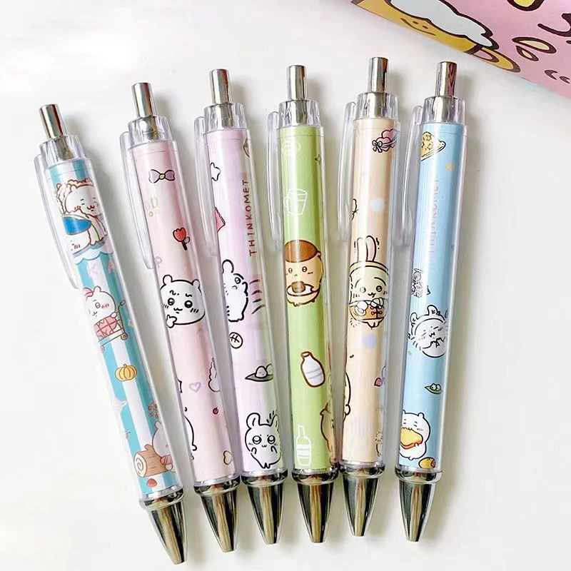 Cute Fashion Chiikawa Pressing Neutral Pens Anime Cartoon Kawaii Gel Pen School Office Supplies Student Stationery Gifts