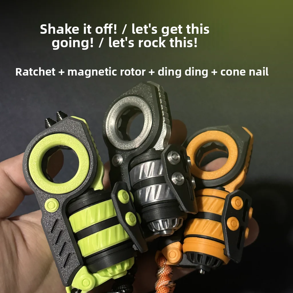 KEYI EDC Zhendan Ratchet Mechanical Fidget Slider – Dense Metal Track Haptic Push Card, Decompression Toy for Adults