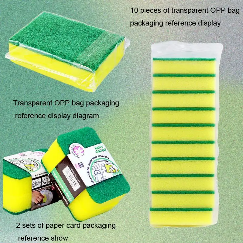 Super Absorbent Kitchen Cleaning Sponge - Perfect Dishwashing Sponge and Scouring Pad Combo for Sparkling Clean Dishes and Coun