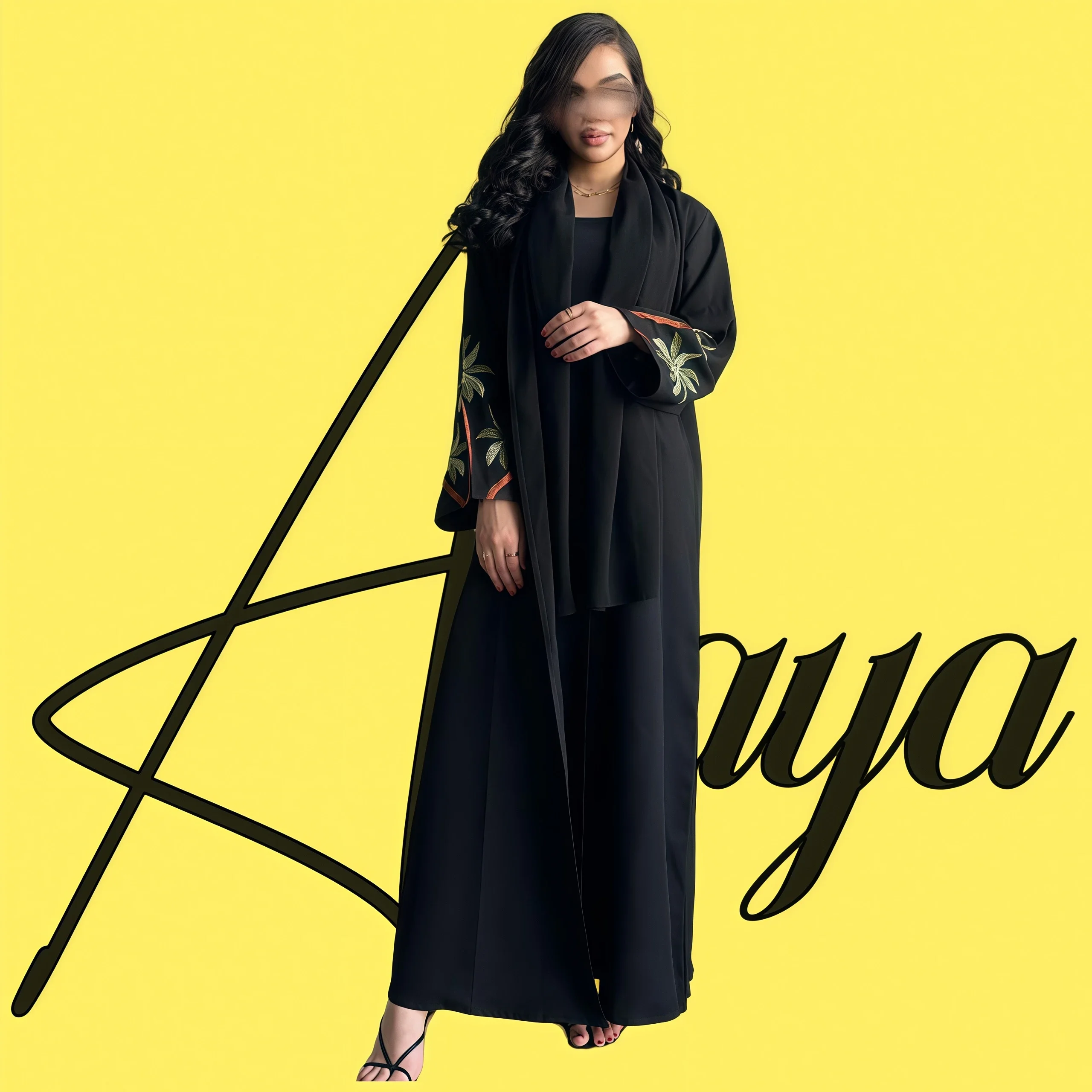 Abaya Loose Plus Size Women's Cardigan Robe Abaya Black Robe Embroidery Design 2025 Spring New