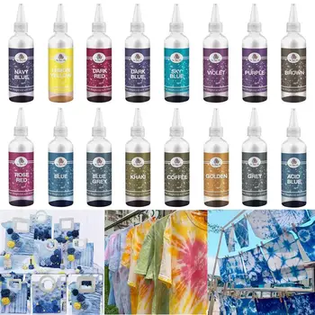 원단 염색 섬유 염색 DIY 의류 넥타이 염색 코튼 나일론 다기능 안료, 오래된 옷 개조, 2g 100ml