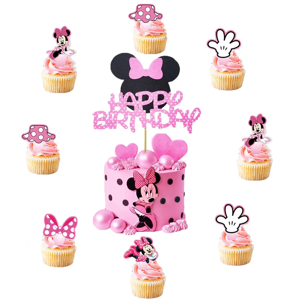 Neue Disney Minnie Fühlte Kuchen Topper Party Dekorationen Mädchen 1 Jahr Alt Dusche Kinder Liebe Kuchen Topper Jahrestag Geburtstags Weddin