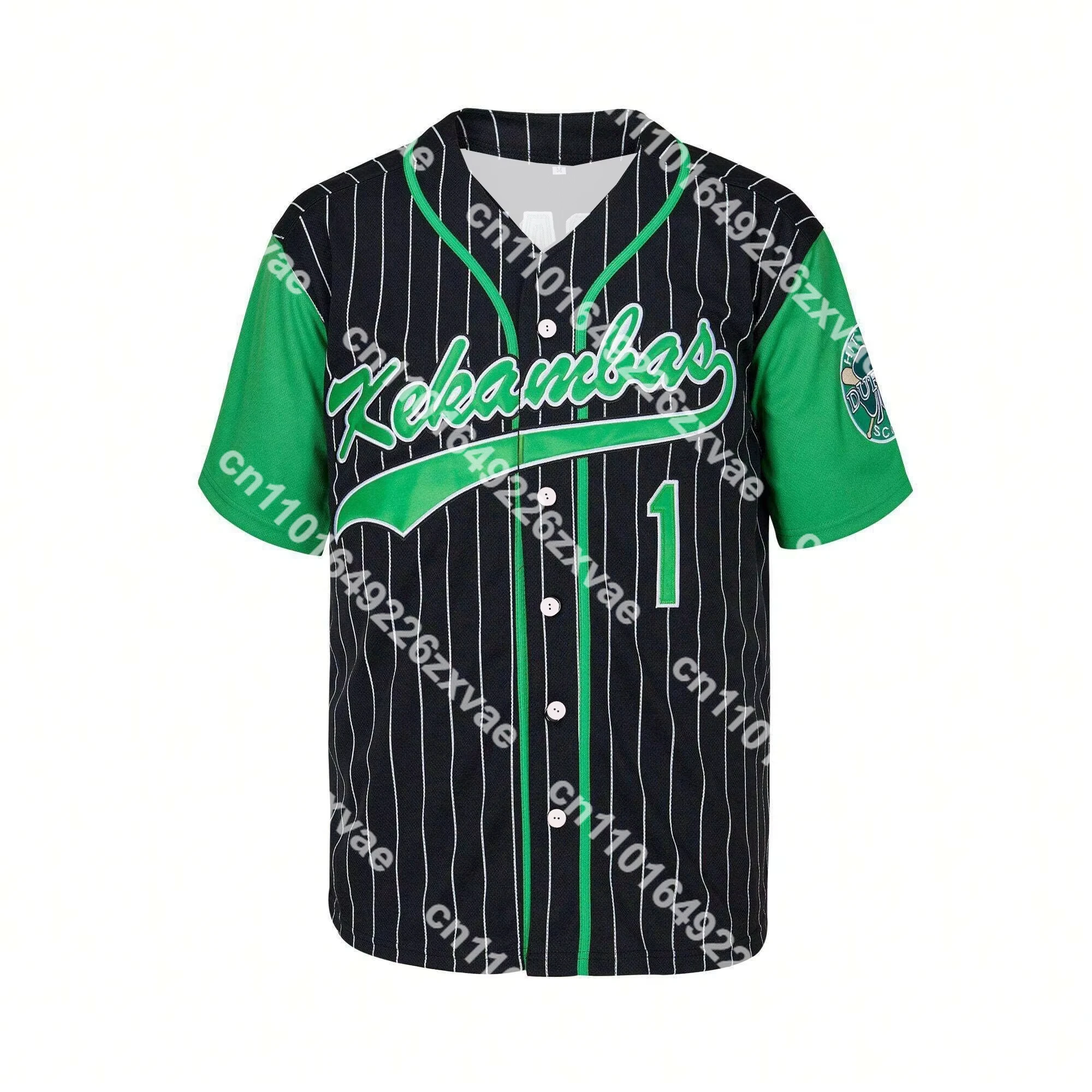 

Футболка Camicia da Baseball da uomo a righe a contrasto verde_bianca Ampia camicia sportiva a maniche corte ad asciugatura