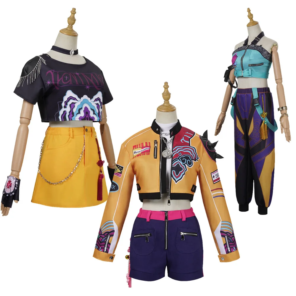 

Anime Movie KPOP Demon Hunters Zoey Rumi Mira Cosplay Costume Halloween Carnival Party Role Play Uniform Costume For Woman