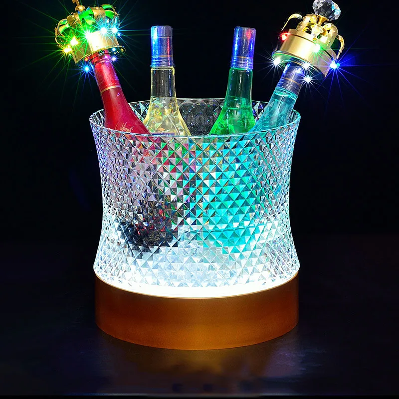 

Rechargeable RGB Changeable Waterproof Champagne Wine Drink Beer Beverage Ice Bucket LED Ice Bucket