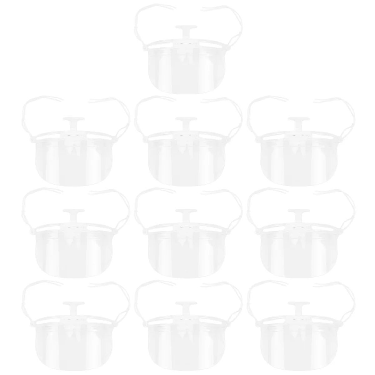 Maschera per il viso trasparente antiappannamento da 10 pezzi in plastica leggera e confortevole per l'uso della ristorazione dell'hotel del ristorante