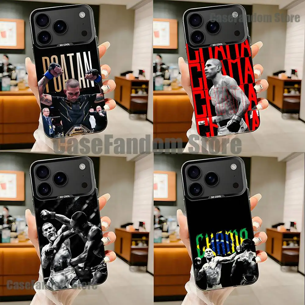 

A-Alex Boxing P-Pereira For iPhone 17,16,15,14,13,12,11,Pro,MAX,Plus Black Shockproof Candy Matte Cover