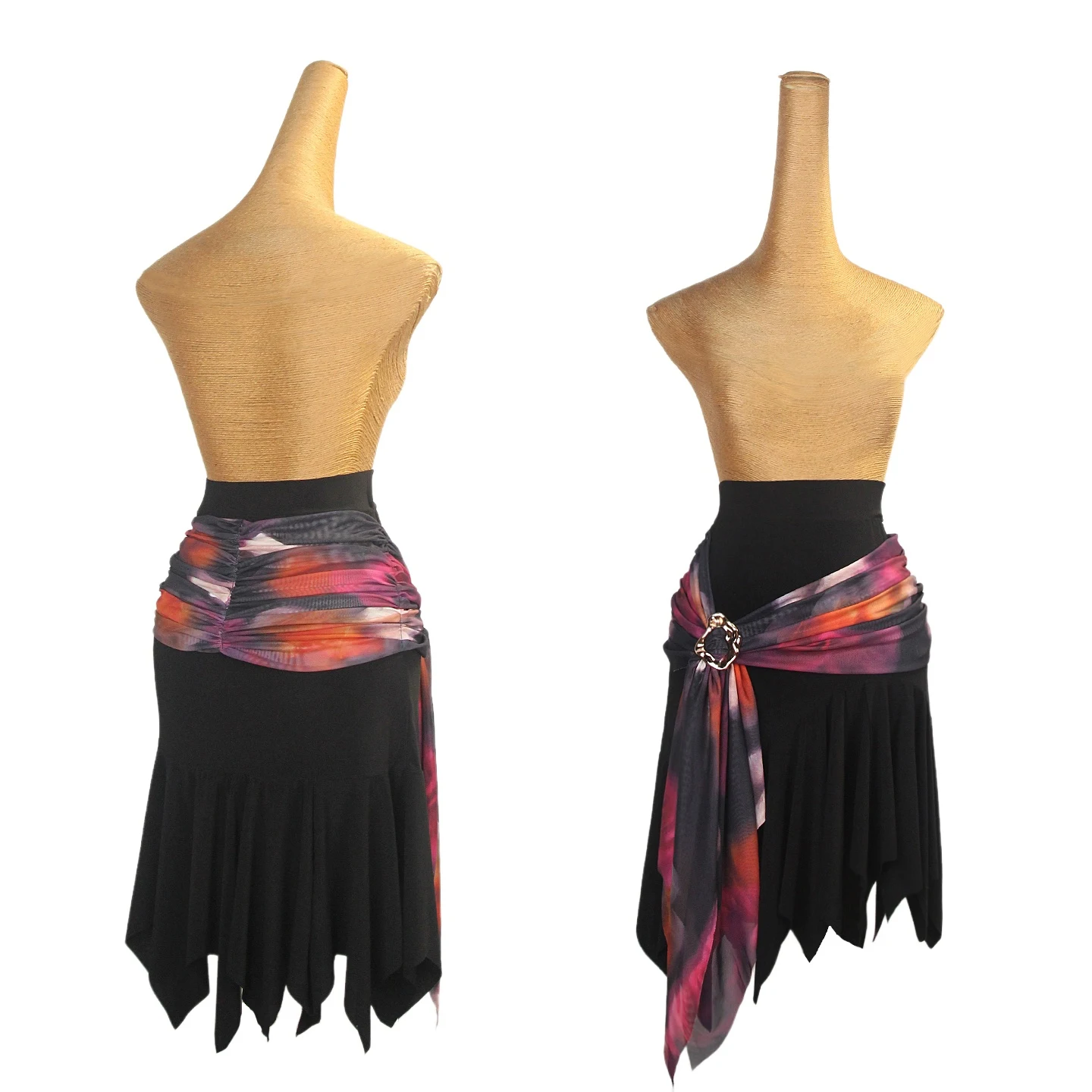 2025 Nieuwe Vrouwen Print Onregelmatige Rok Latin Dans Kostuums Praktijk Kleding Volwassen Vrouwelijke Chacha Rumba Tango Dans Slijtage DQL 12305