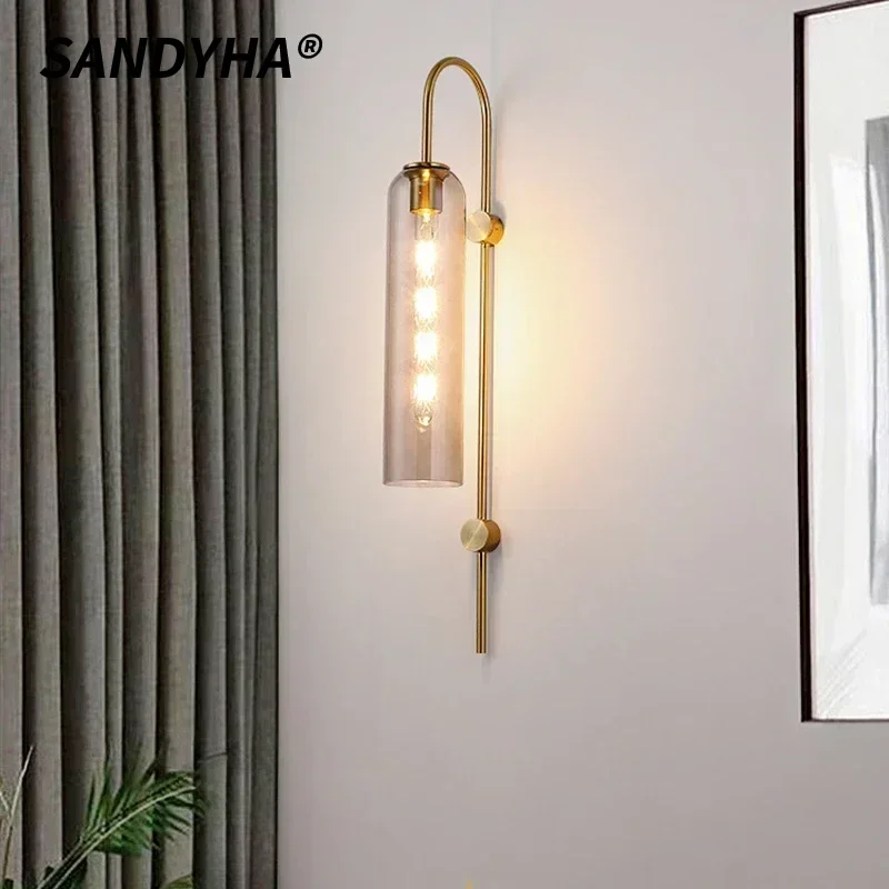 

SANDYHA Nordic High-end Wall Lamp Modern Living Room Background Wall Light LED Lighting Fixture For Bedroom Study And Home Decor