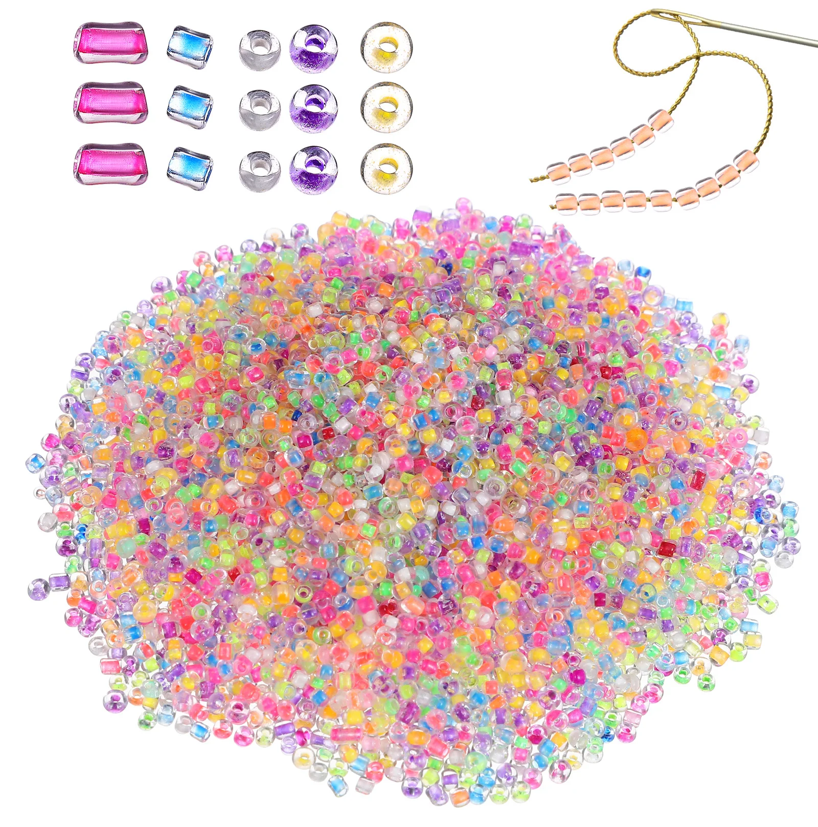 

1 упаковка цветных бусин, флуоресцентные бусины для изготовления ювелирных изделий, поделок своими руками, образовательных мероприятий, детей, творчества