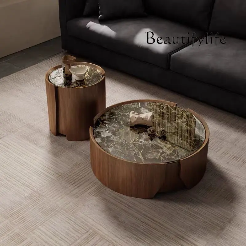 Microlite High-End round Coffee Table Combination Living Room Home Creative Coffee Table High-End Combination