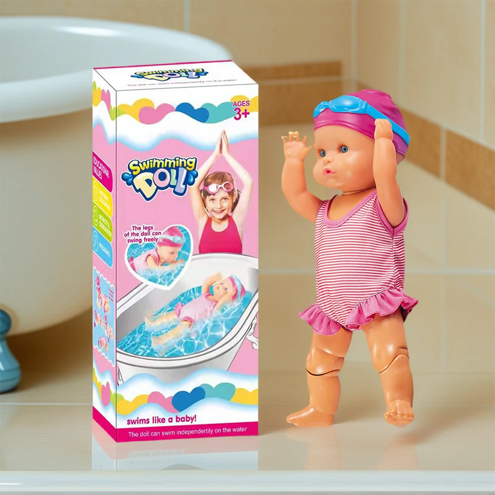 

Baby Swimming Electric Doll Detachable Joint Waterproof Doll Battery Powered Cute Movable Toy Realistic Pool Dolls for Kids Gfit