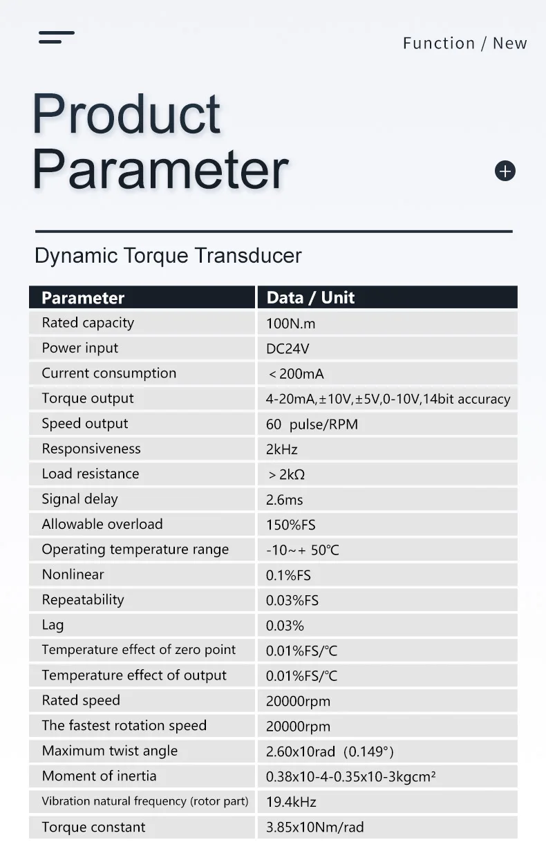 

Torque Load Sensor 20Nm 30Nm 50Nm 100Nm Contact Rotary Torque Sensor Dynamic Rotation Sensor