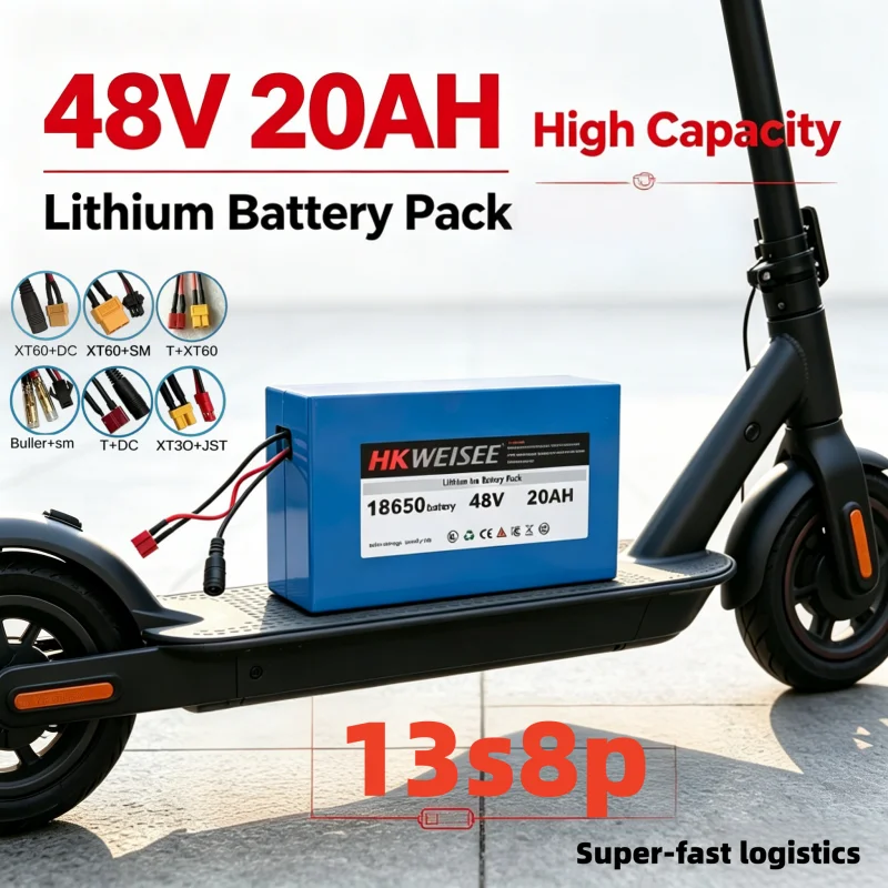 18650 13S8P lithium battery pack 48V 20000mAh high-power battery suitable for various transportation vehicles