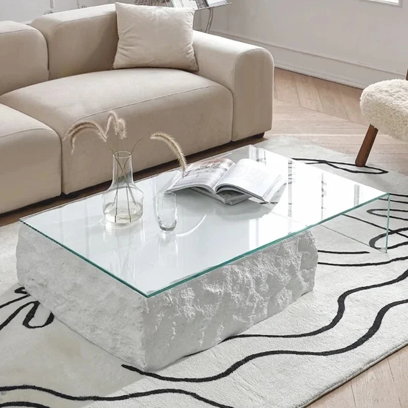 

Glass Unique Coffee Table Aesthetic Minimalist Designer Adjustable Coffee Table Decoration Modern Mesa Auxiliar Home Furniture
