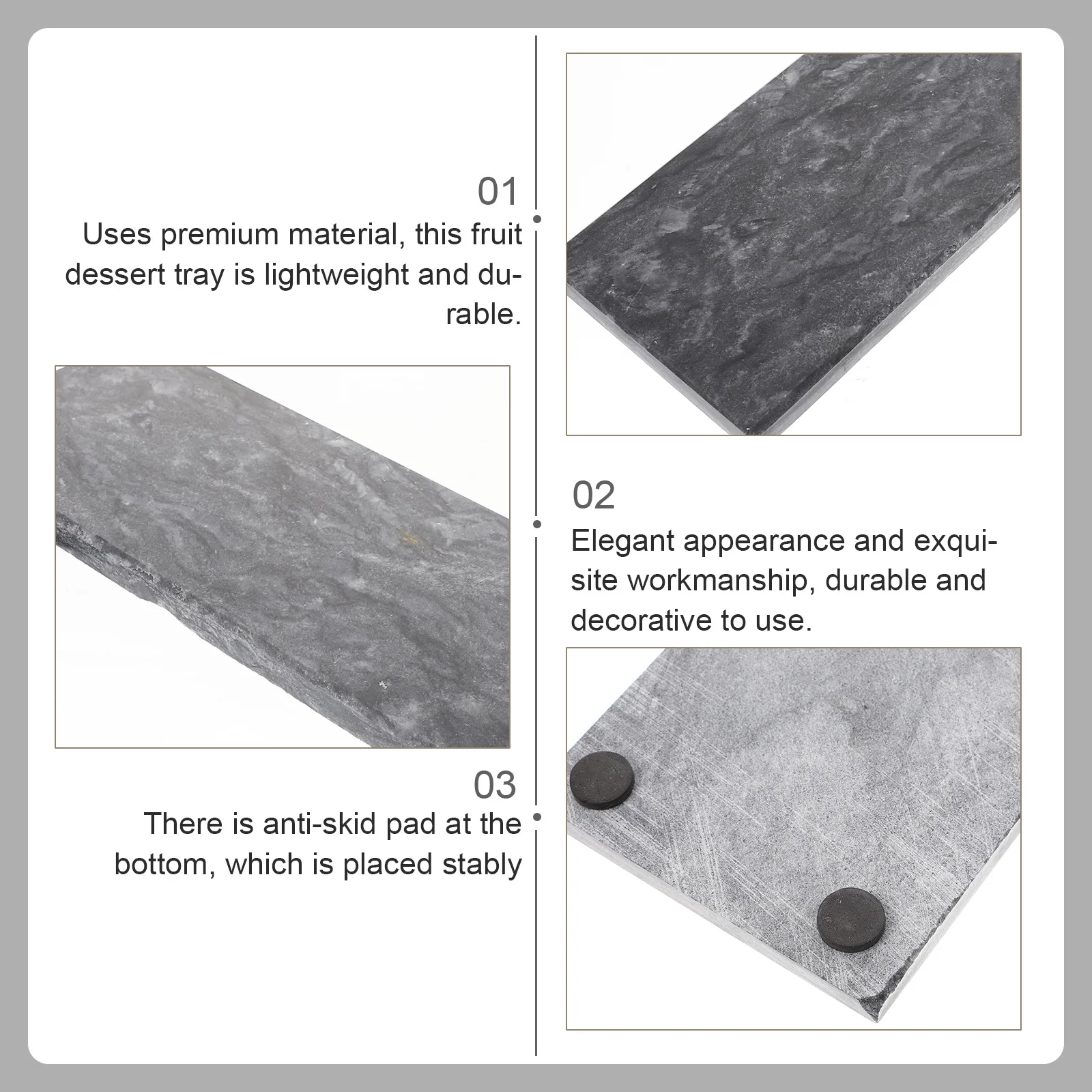 

Natural Stone Tray Snack Marble Serving Platter Fruit Storage Food Cake Dessert Display