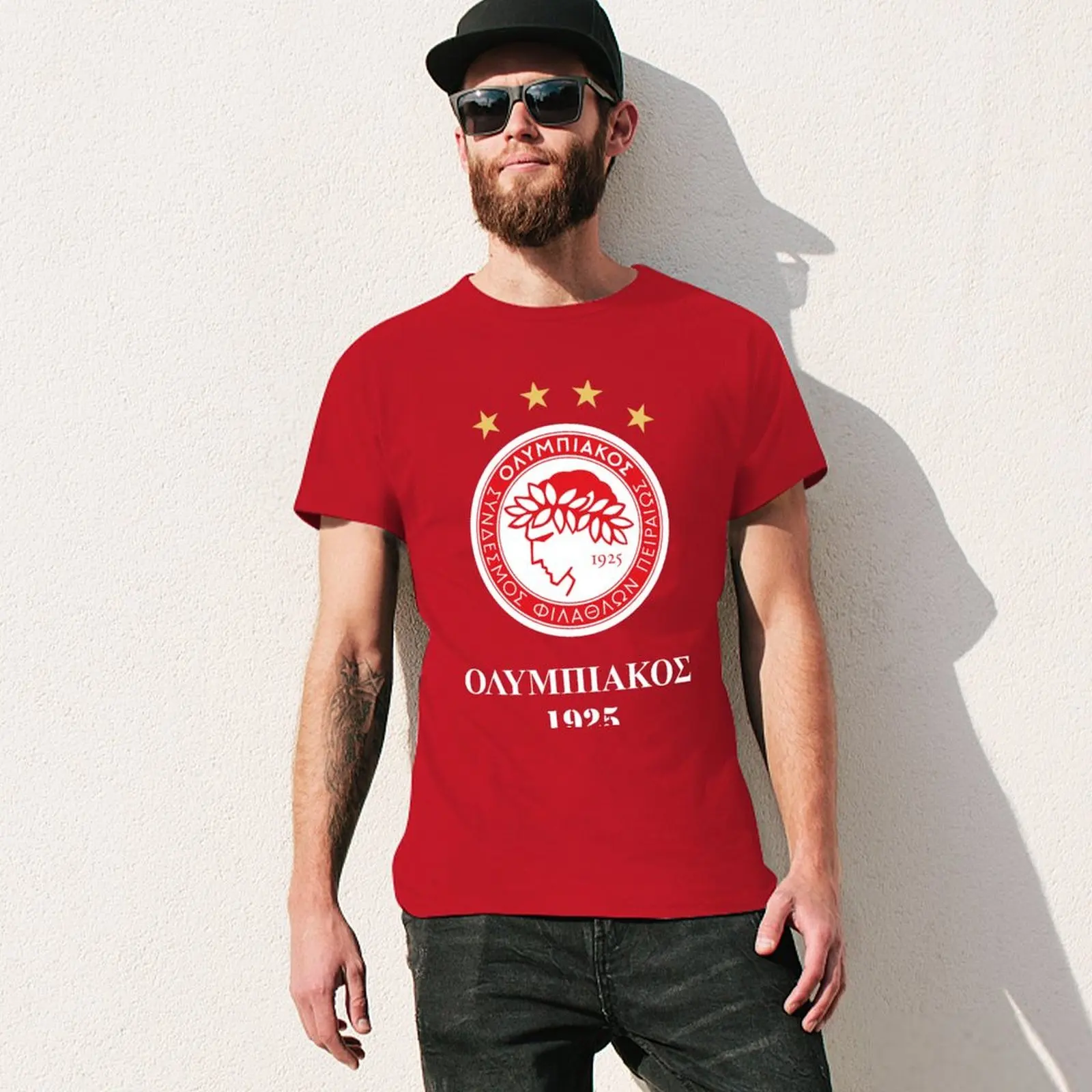 OLYMPIAKOS pireo FC t-shirt customs progetta i tuoi vestiti hippie camicie da allenamento per uomo