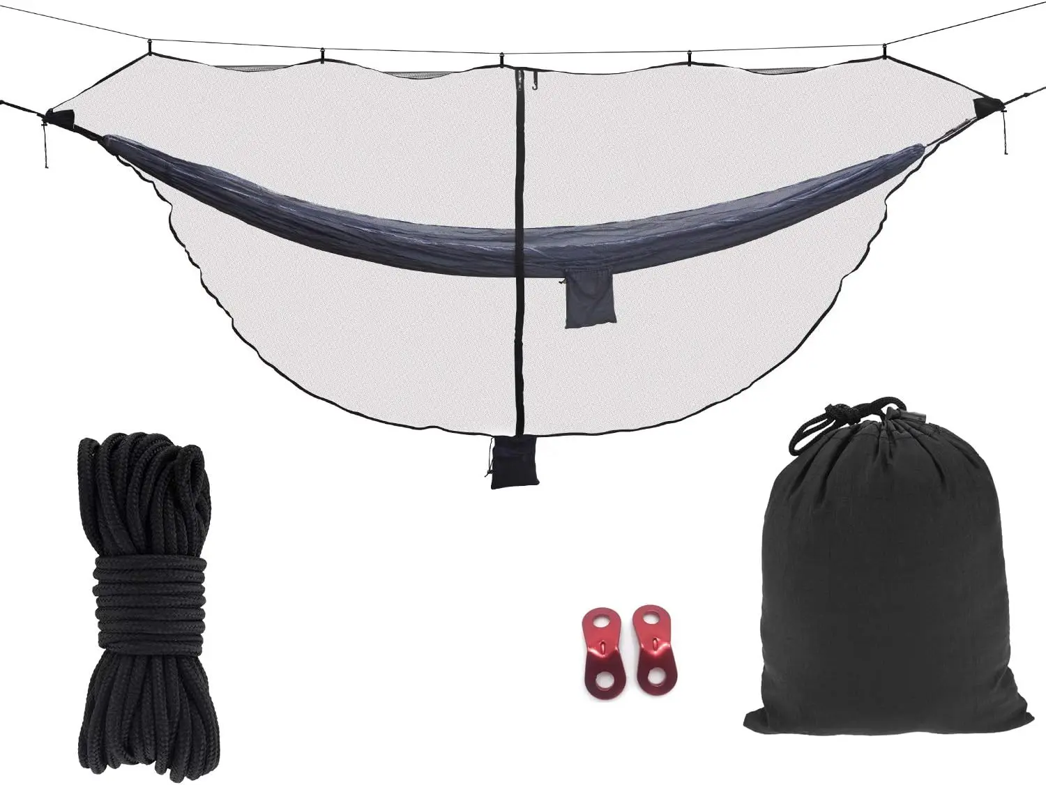 

Mosquito Net For Camping Hammock, Compact Lightweight Hammo Netting, 12' Long With Dual Sides Zippers Fits All Camping