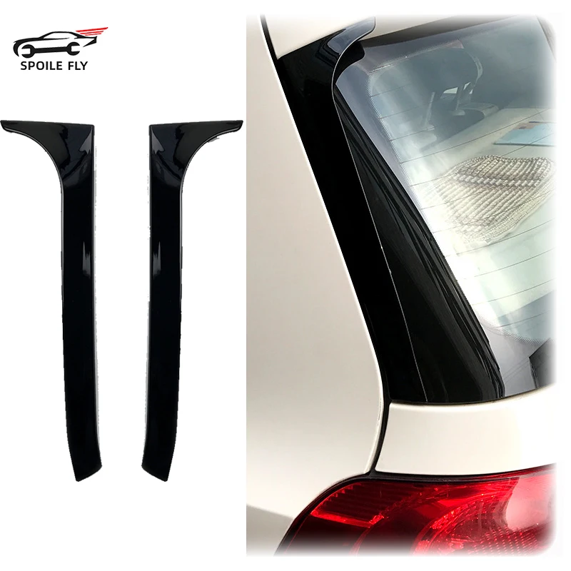 2008 To 2013 For VW Golf 6 MK6 GTI GTR GTD R R20 Rear Window Side Trunk Spoiler Canard Splitter By Glossy Black High Quality ABS