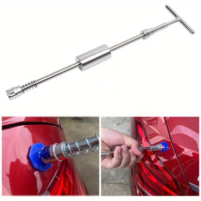 Car Dent Repair Kit, Get Professional Results With Our Metal T-Handle Puller And Plastic Glue Tabs! (Without Glue Gun)