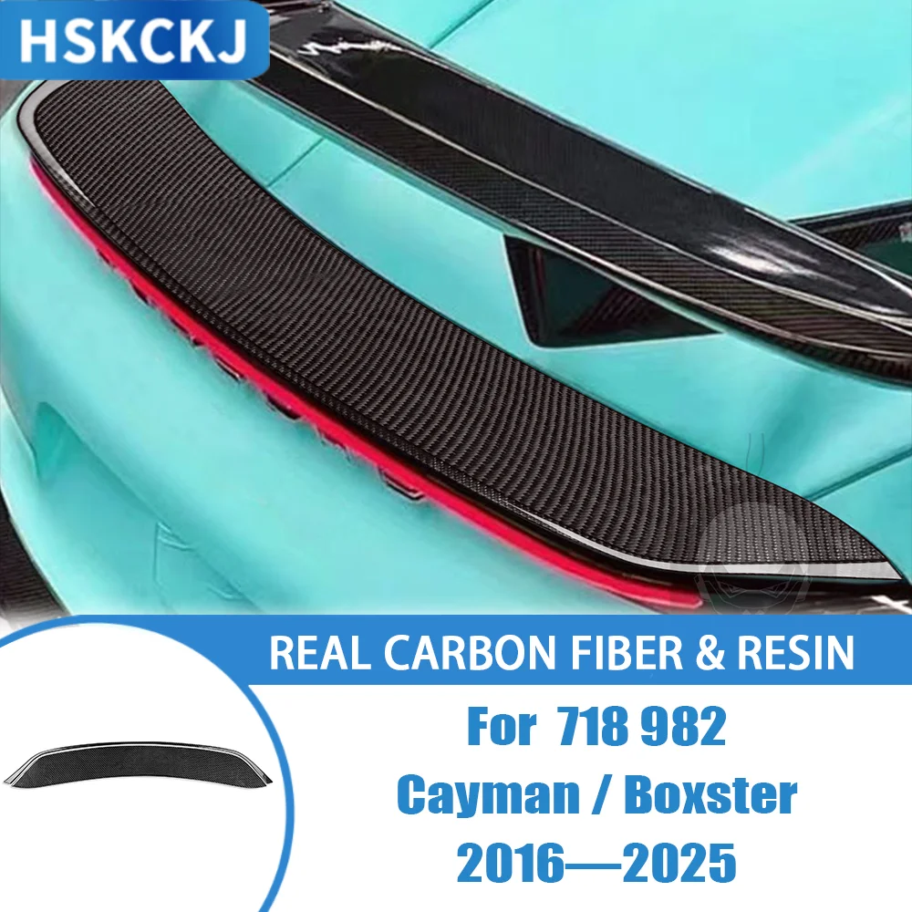 

Carbon Fiber Car Accessories Tail Rear Wing Panel Interior Cover Trim Sticker Modification For Porsche 718 982 Cayman Boxster