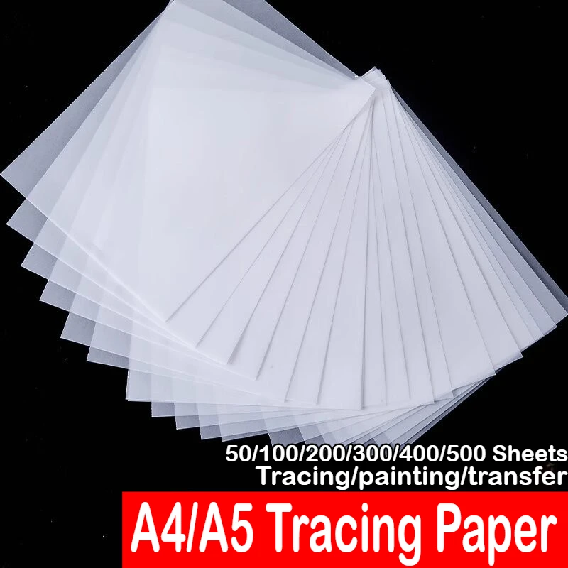 500/50 Sheets Tracing Paper A5 A4 White Translucent Sketching Papers Drawing For Drawing Art Paper School Office Art Supplies