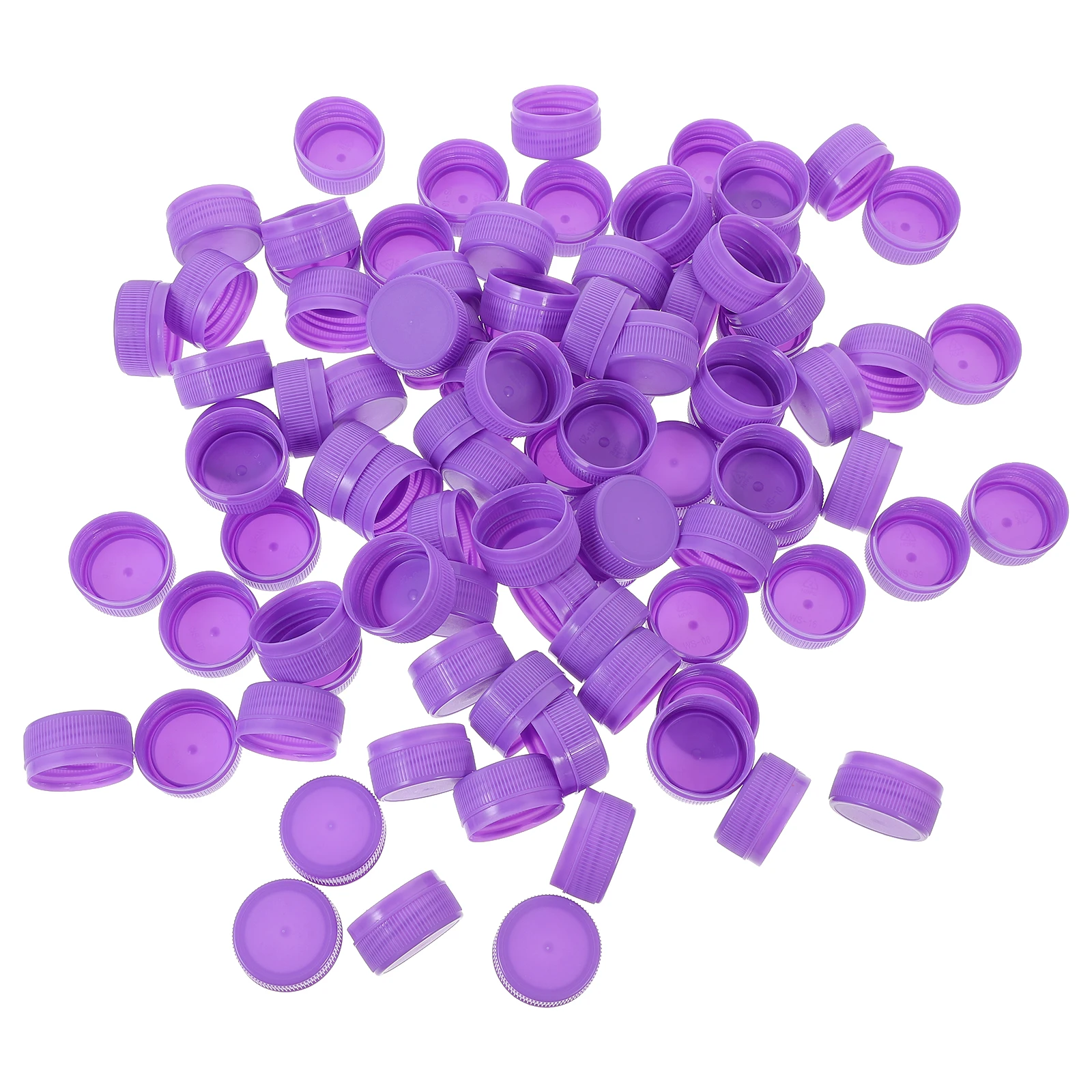 

100Pcs Versatile Plastic Bottle Caps Colorful Lids for Crafting and Educational Use