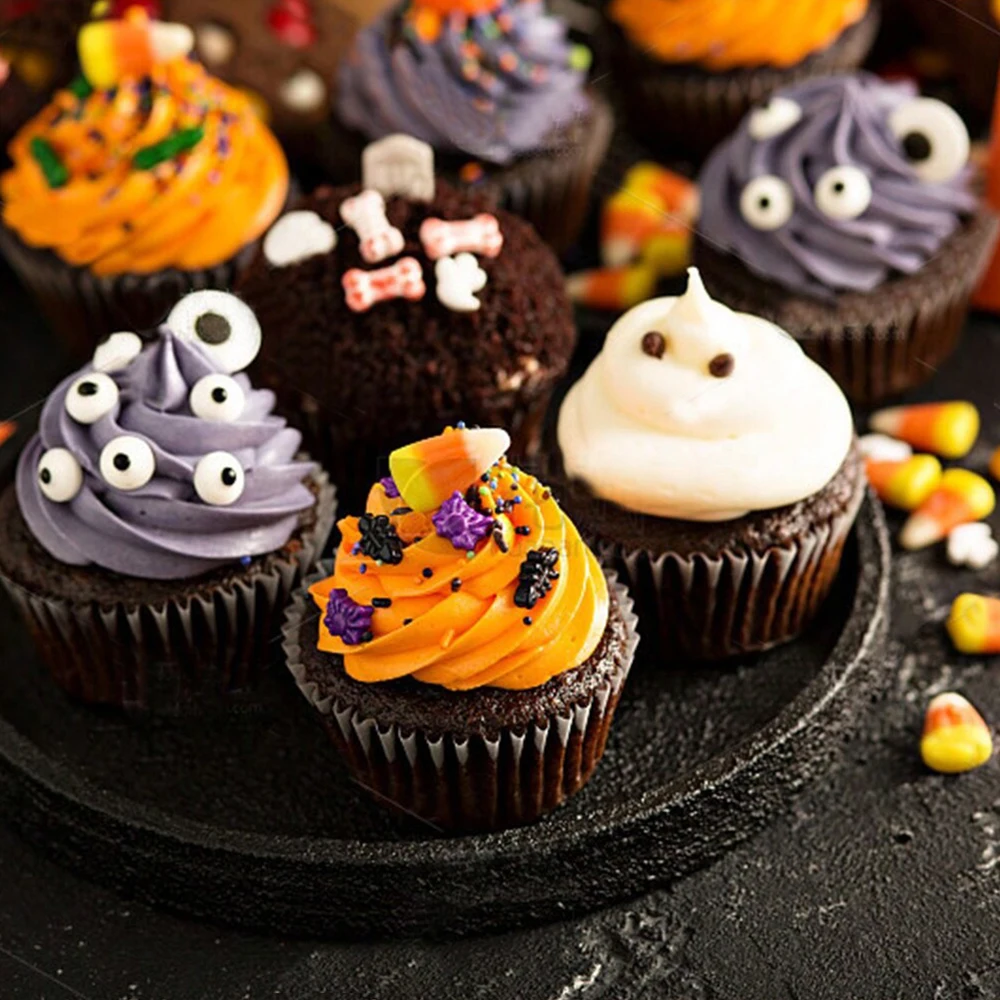 85g Bunte Augen-Halloween-Kuchendekoration Perlenkugeln DIY Gesprenkelte Rote Lippen Kuchen-Deko für Halloween-Party Backzubehör – Detail 5