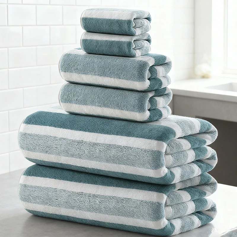 

6-Piece Ultra Soft Bath Towel Set, Highly Absorbent & Quick Drying, Luxury Family Bathroom & Home Essentials
