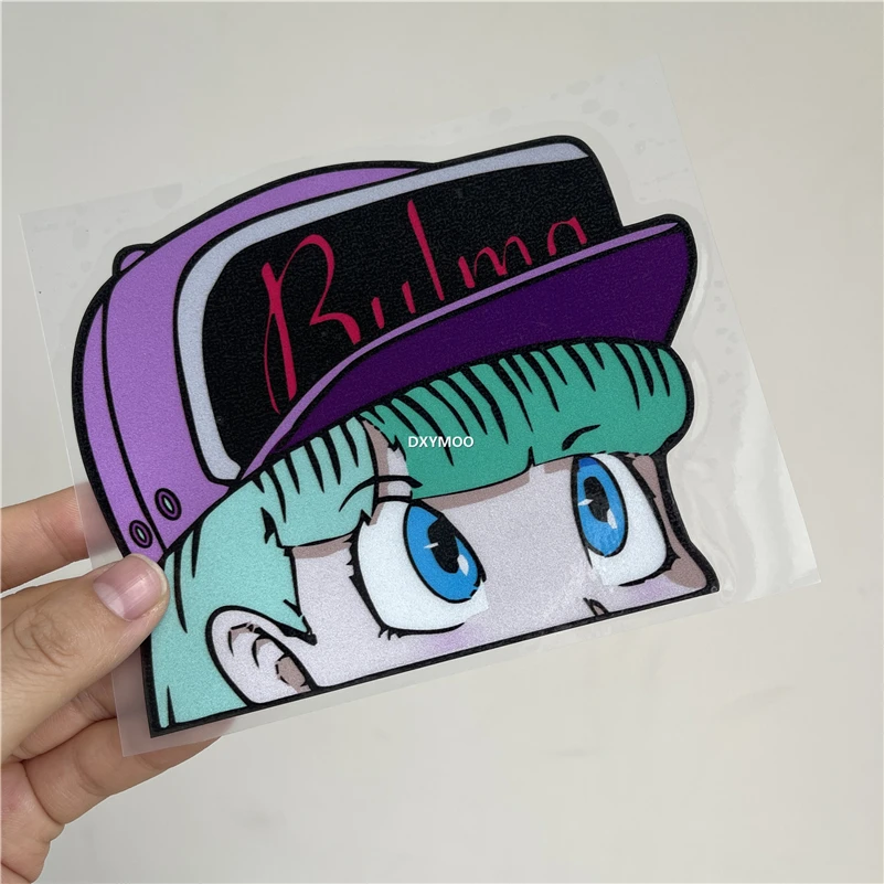 Car Stickers Auto Triangle Window Applique for Cartoon Bulma Peeker Cute Decal Skateboard Laptop Automobile Tape