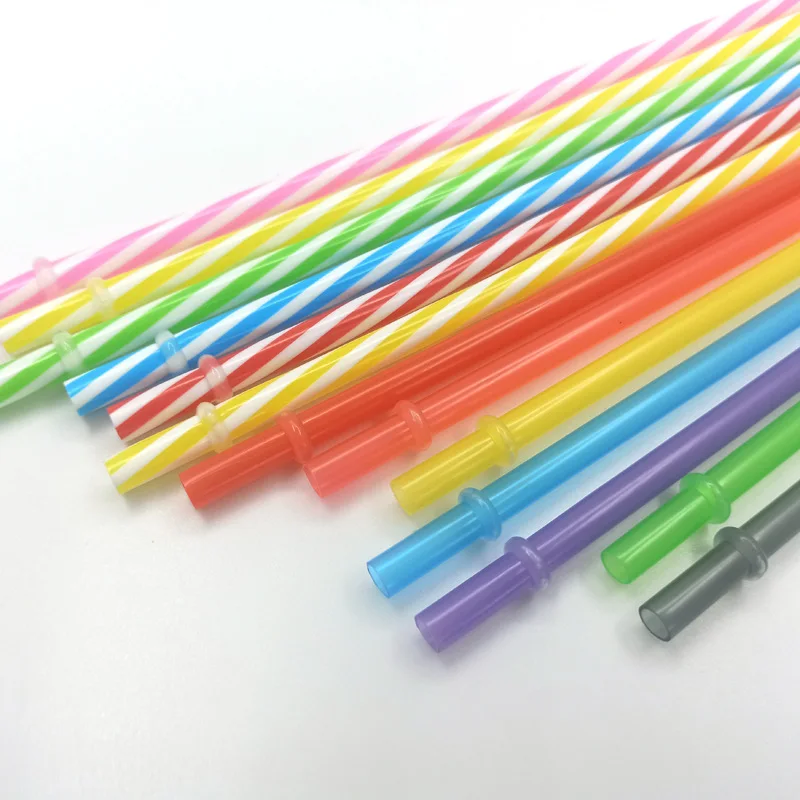 20pcs 23cm Long Hard Plastic PP Straws Reusable Drinking Straw with Ring for Tumblers with Cleaning Brush Individual Package