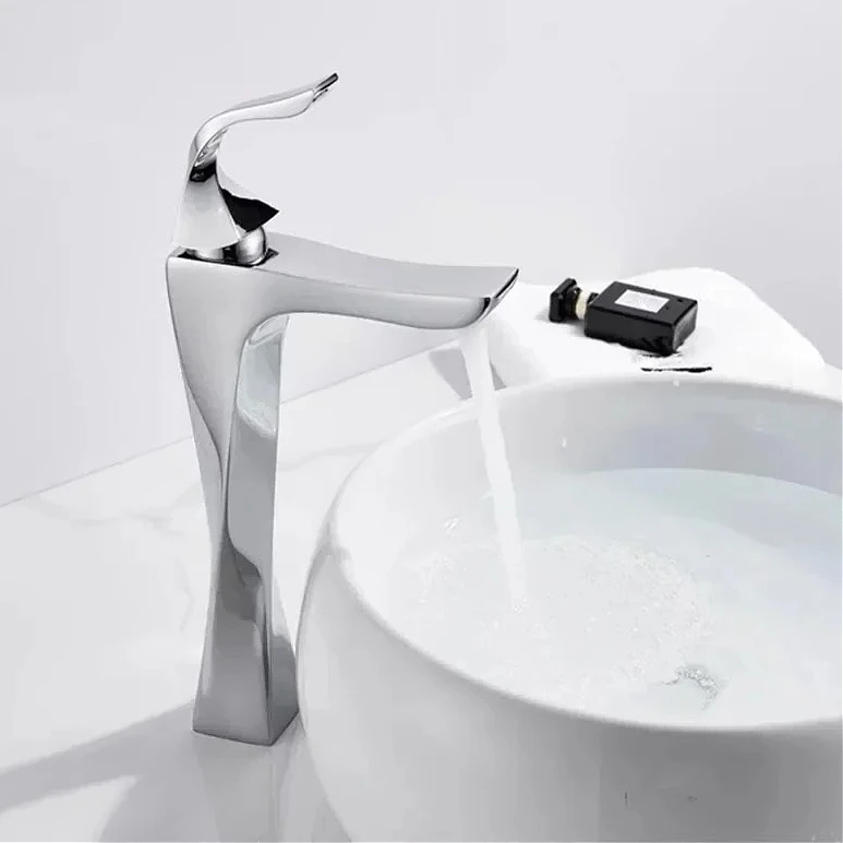 

Single Handle Bathroom Mixer Faucet Deck Mounted Hot and Cold Water Tap Nordic WashBasin Faucets Countertop Single Hole Tap
