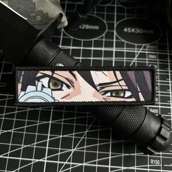 Black Lagoon Revy Eyes Morale Badge Anime Quadratic Element Patch Hook and Loop Printing Tactical Military Backpack Sticker