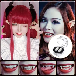 Colmillos de dientes de vampiro Zombie, accesorios de ropa de Halloween, adhesivo de dentadura sólida DIY, decoración de mascarada de Cosplay, 1 par