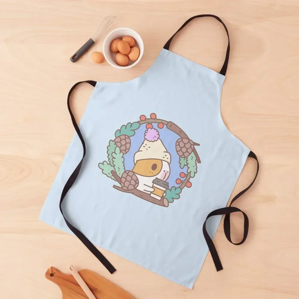 

Bubu the Guinea pig, Fall Coffee Apron with pockets christmas kitchen kindergarten teacher with personal logo Apron