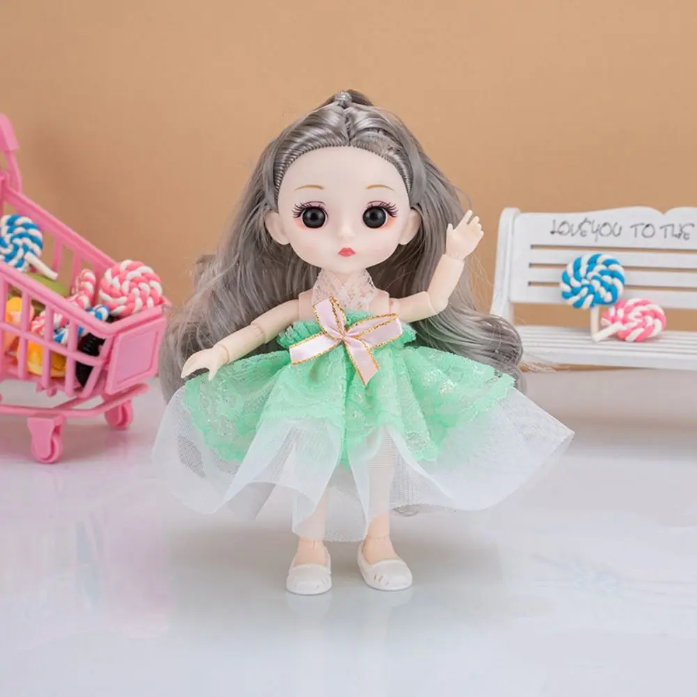 13 Joints Big Eyes Princess BJD Doll Korean Makeup Look Movable 17cm Bjd Doll Safe Plastic Fine Clothes