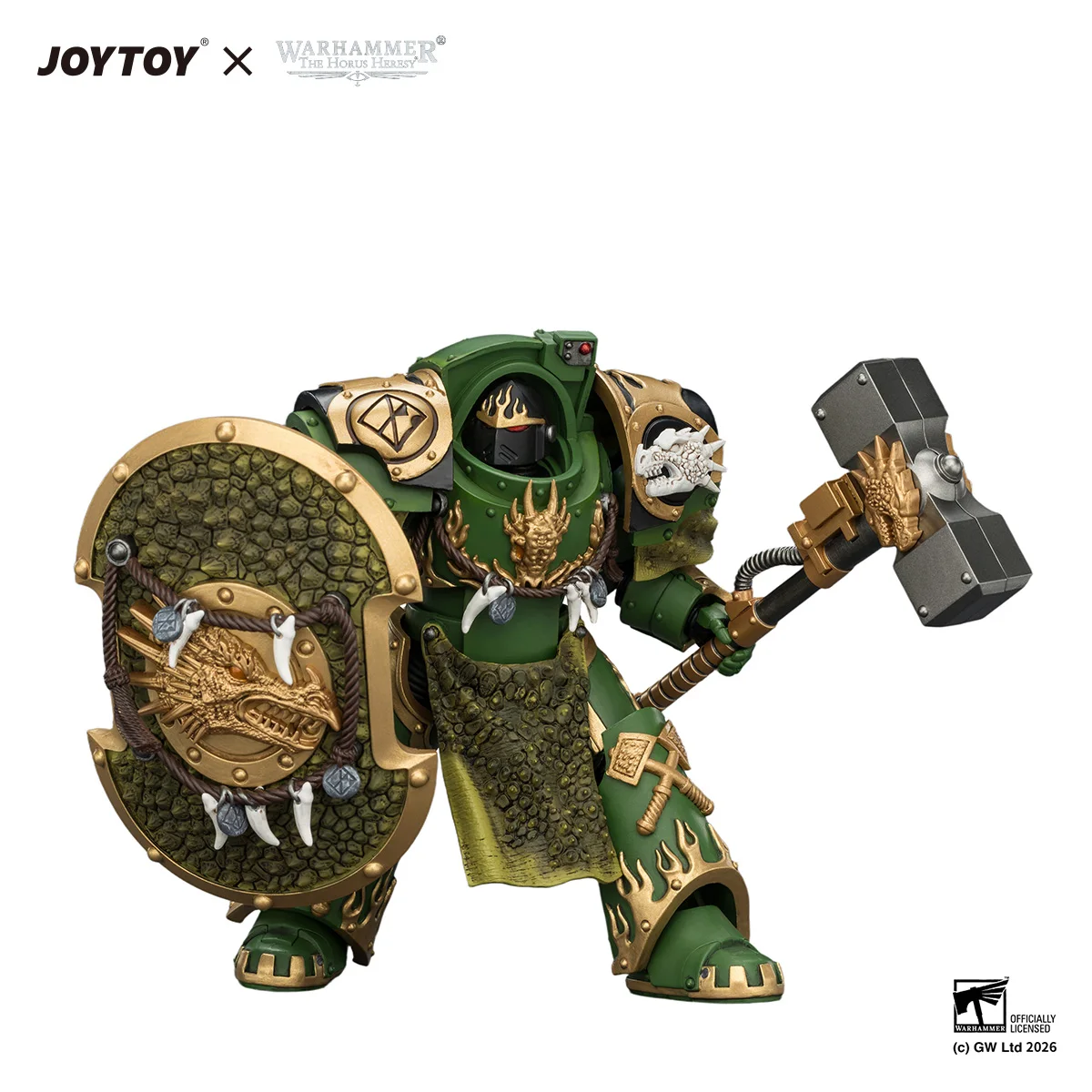 JOYTOY Warhammer The Horus Heresy Action Figures Salamanders Firedrake Terminator with Thunder Hammer Dragonscale Storm Shield view 3