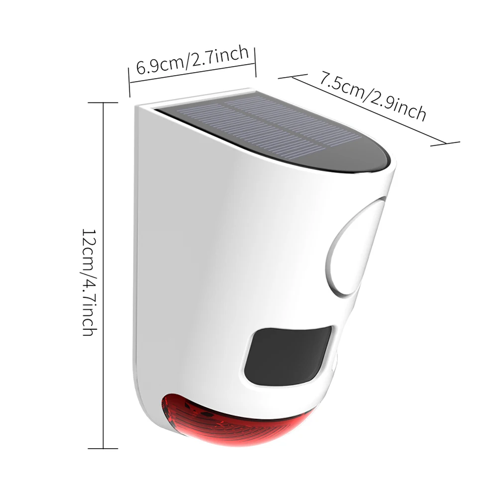 Solar-Infrarot-Bewegungsmelder-Alarm, Heimsicherheitsalarm mit blinkendem Licht, um Waschbär, Hirsch, Skunk Bear Coyote abzudecken
